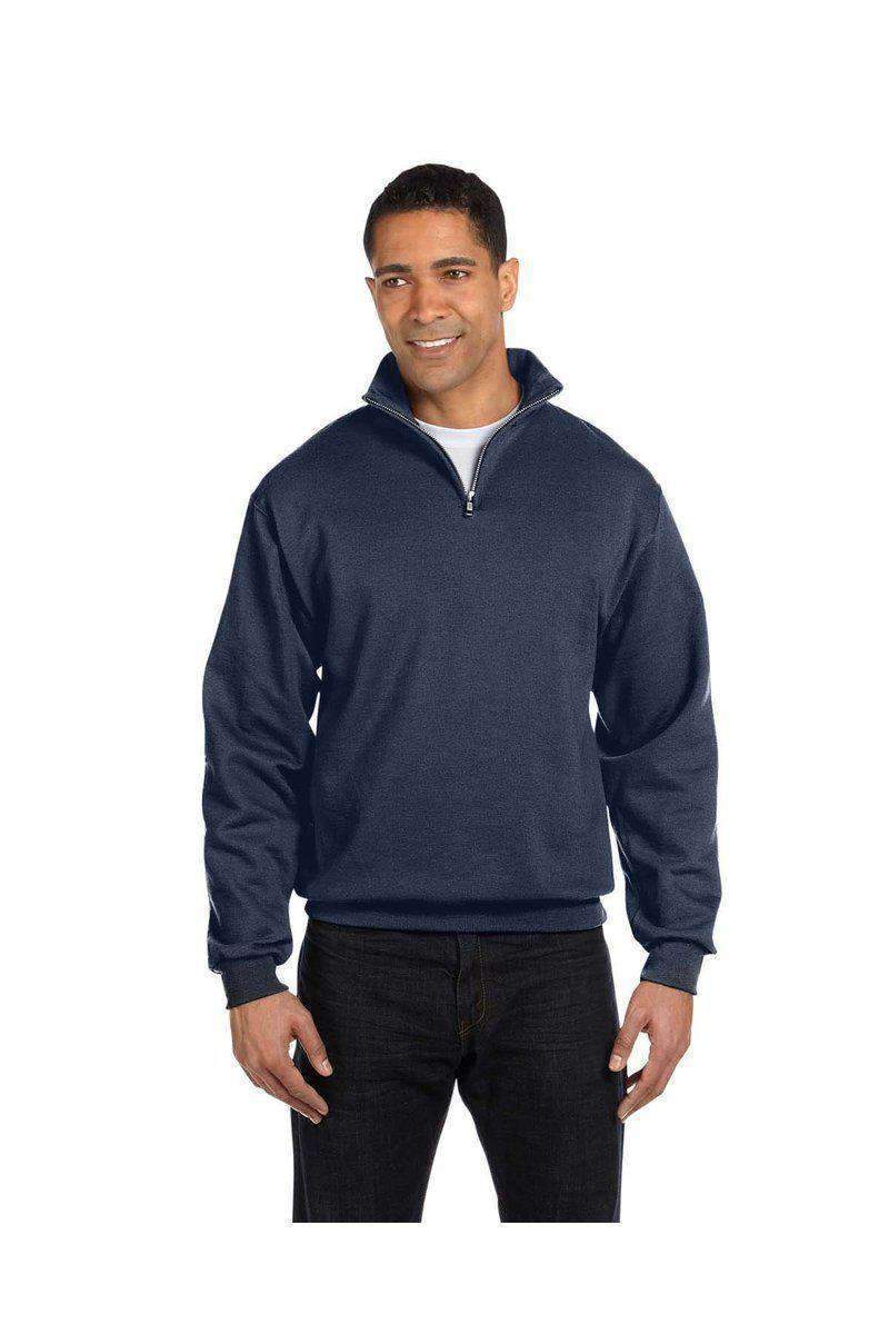 JERZEES 995M: Quarter Zip Sweatshirt in Vintage Navy Heather