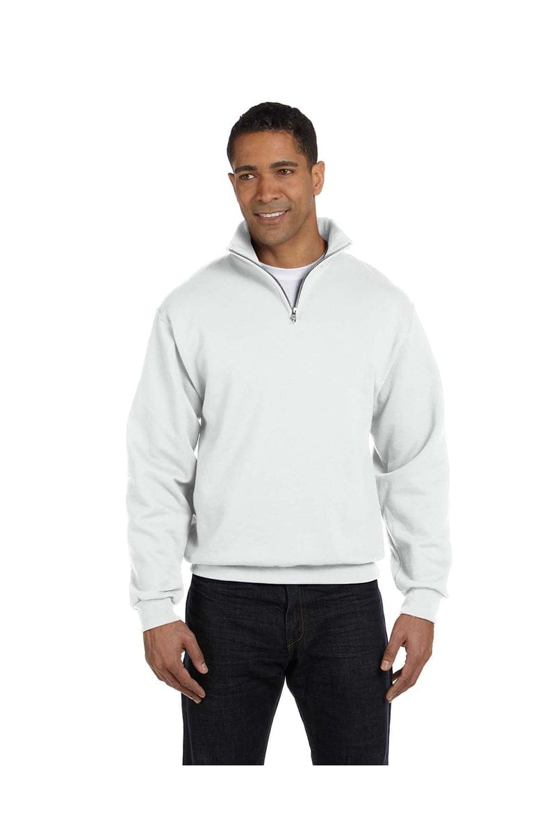 JERZEES 995M: Quarter Zip Sweatshirt in White