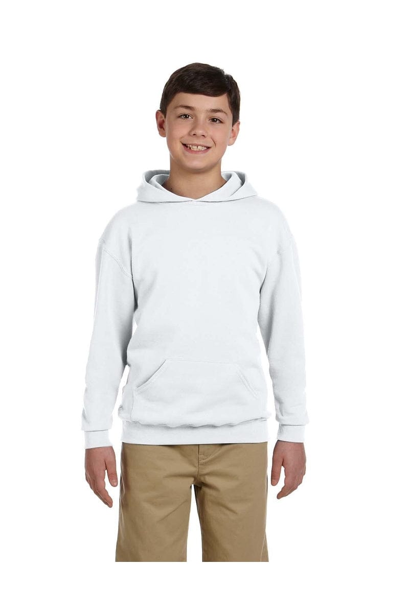 JERZEES 996Y: Youth NuBlend Pullover Hooded Sweatshirt in Ash