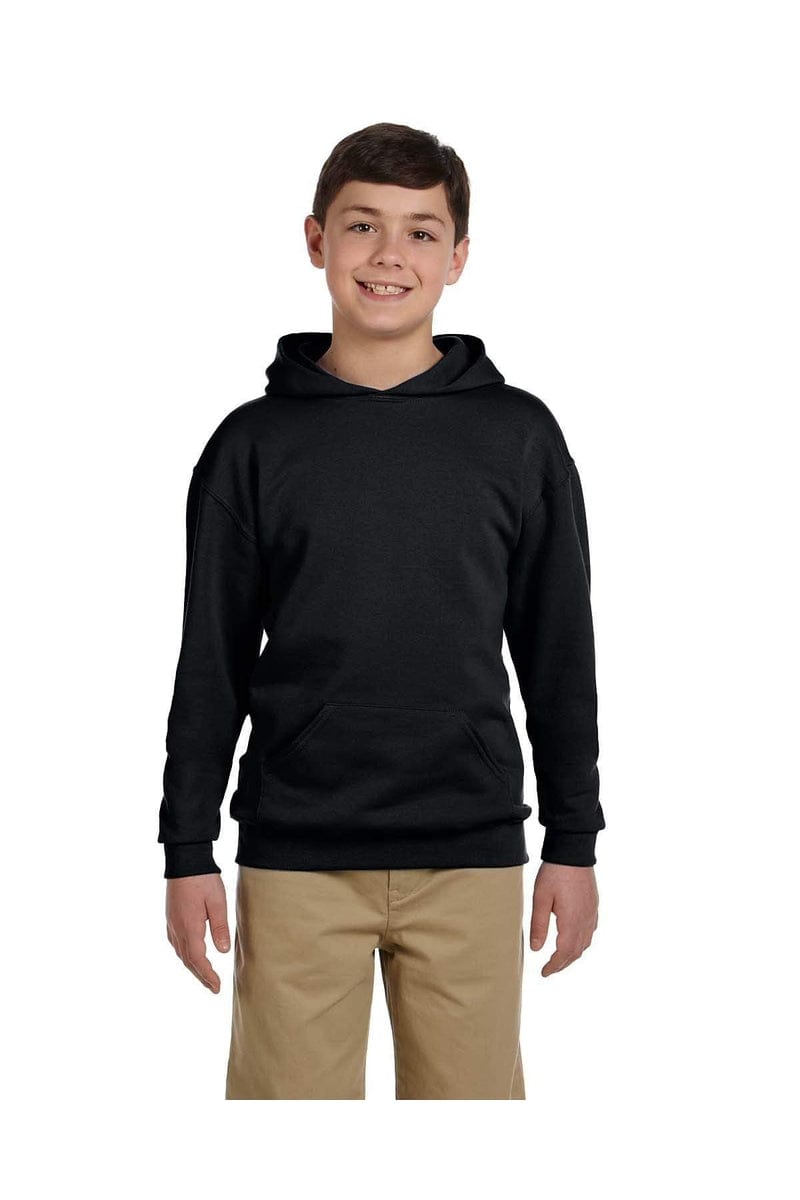 JERZEES 996Y: Youth NuBlend Pullover Hooded Sweatshirt in Black
