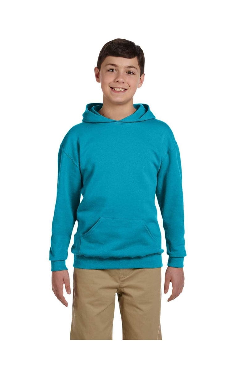 JERZEES 996Y: Youth NuBlend Pullover Hooded Sweatshirt in California Blue