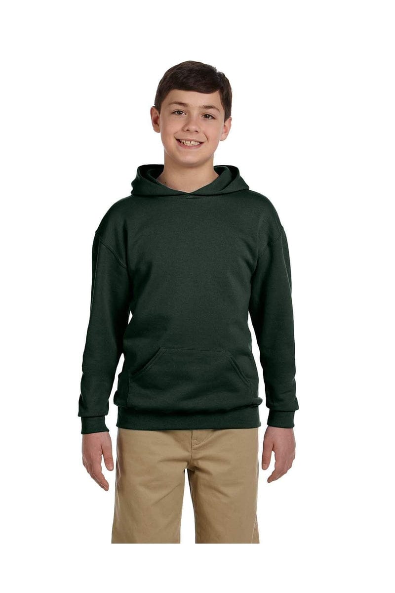 JERZEES 996Y: Youth NuBlend Pullover Hooded Sweatshirt in Forest Green