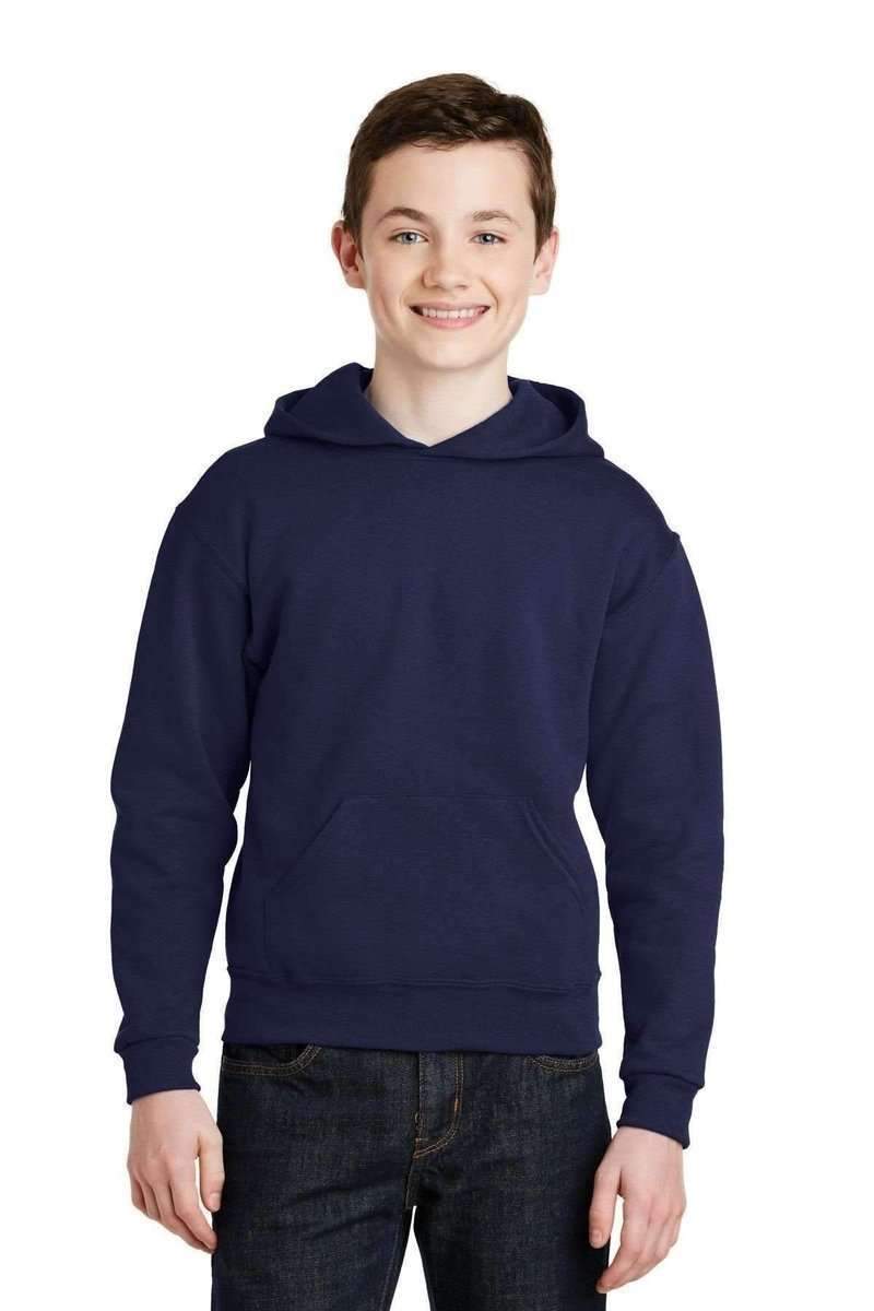 JERZEES 996Y: Youth NuBlend Pullover Hooded Sweatshirt in Navy