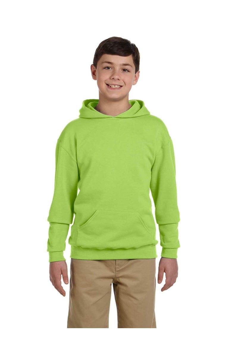 JERZEES 996Y: Youth NuBlend Pullover Hooded Sweatshirt in Neon Green