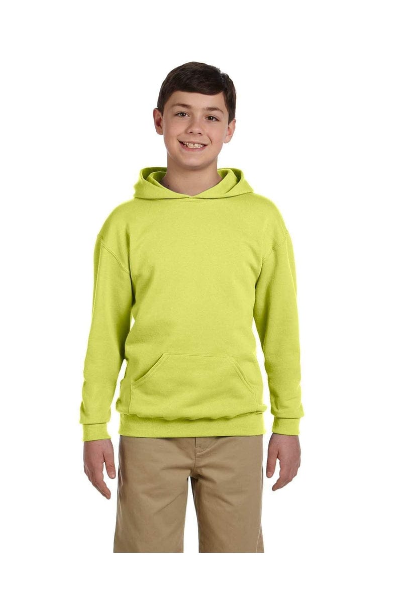 JERZEES 996Y: Youth NuBlend Pullover Hooded Sweatshirt in Safety Green