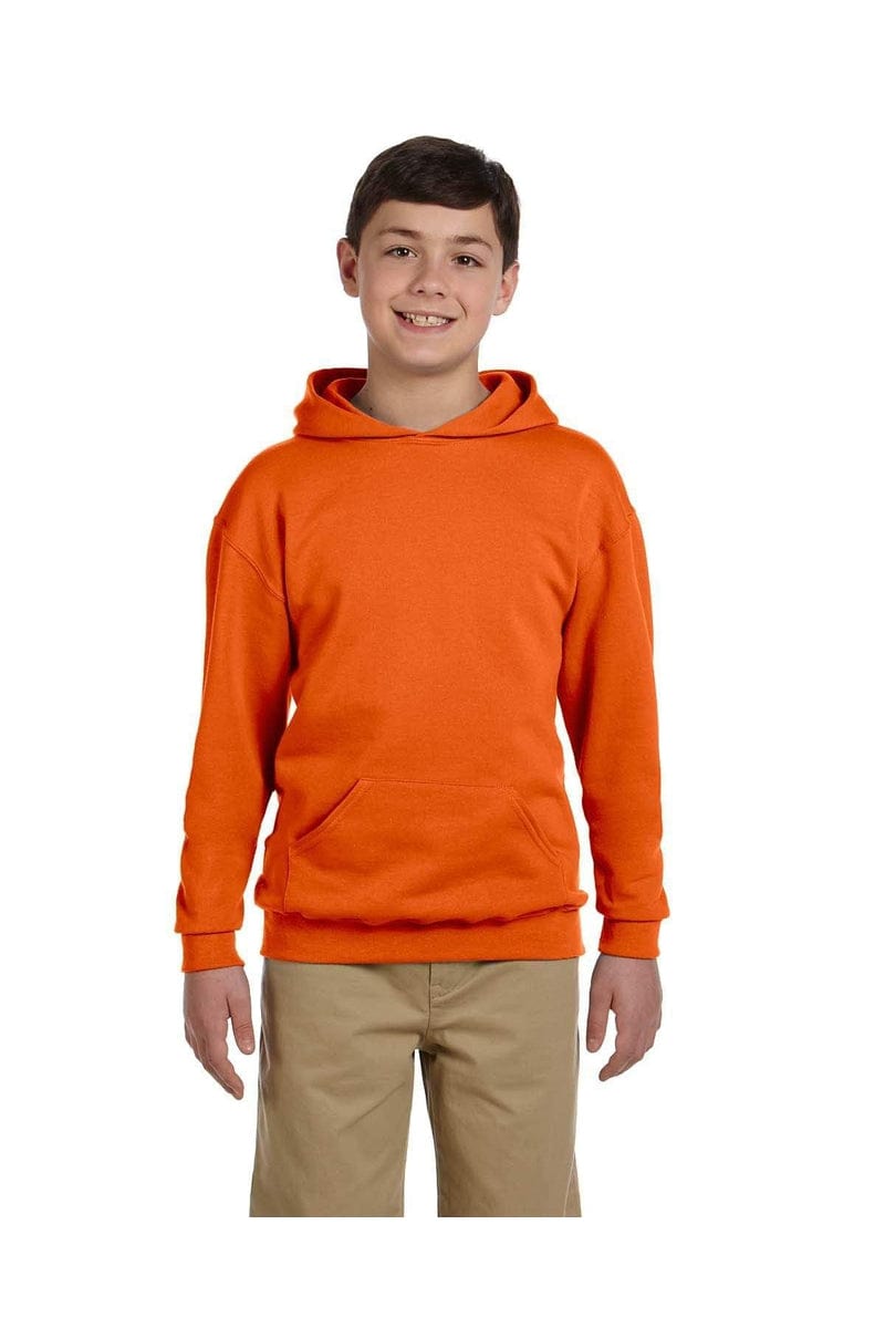 JERZEES 996Y: Youth NuBlend Pullover Hooded Sweatshirt in Safety Orange