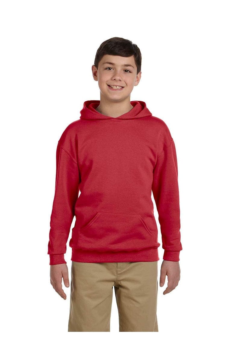 JERZEES 996Y: Youth NuBlend Pullover Hooded Sweatshirt in True Red