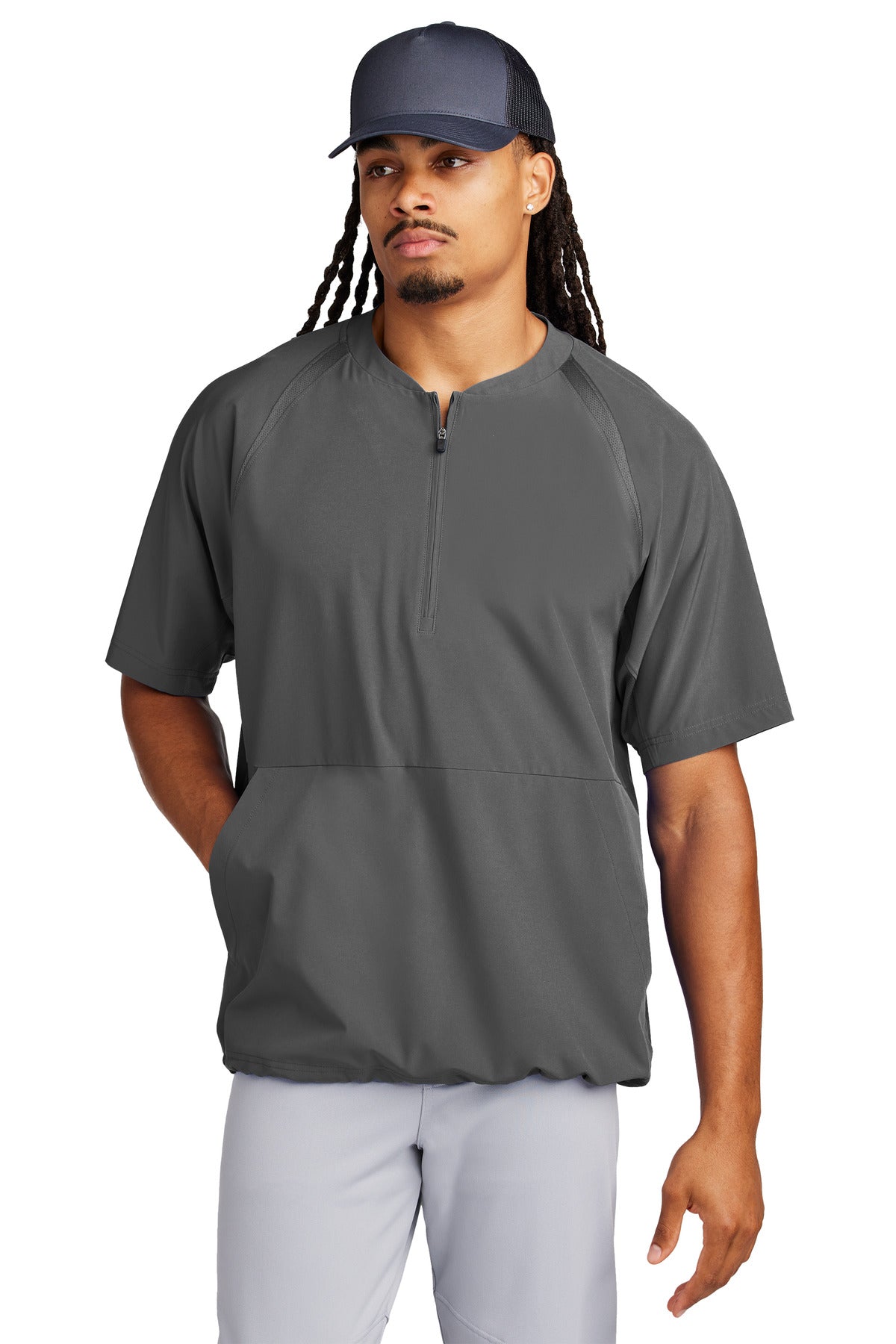 Sport-Tek JST489: Repeat 1/2-Zip Short Sleeve Jacket