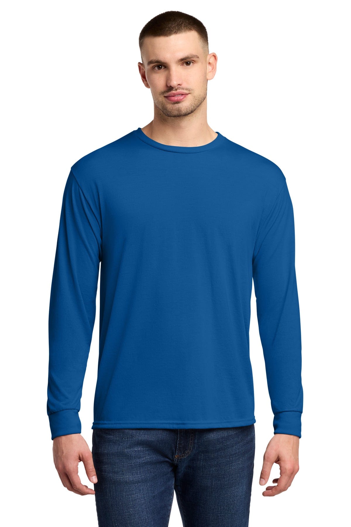 Jerzees 21LS Dri-Power 100% Polyester Long Sleeve T-Shirt in Royal
