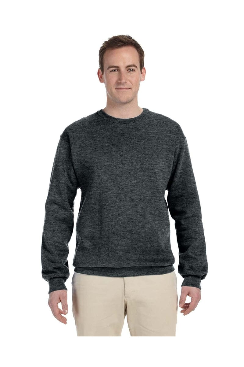 Jerzees 562: Adult 8 oz. NuBlend® Fleece Crew in Black Heather