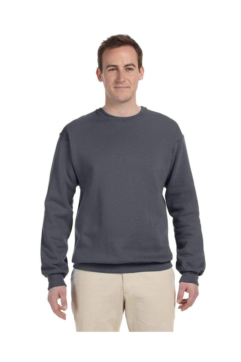 Jerzees 562: Adult 8 oz. NuBlend® Fleece Crew in Charcoal Grey