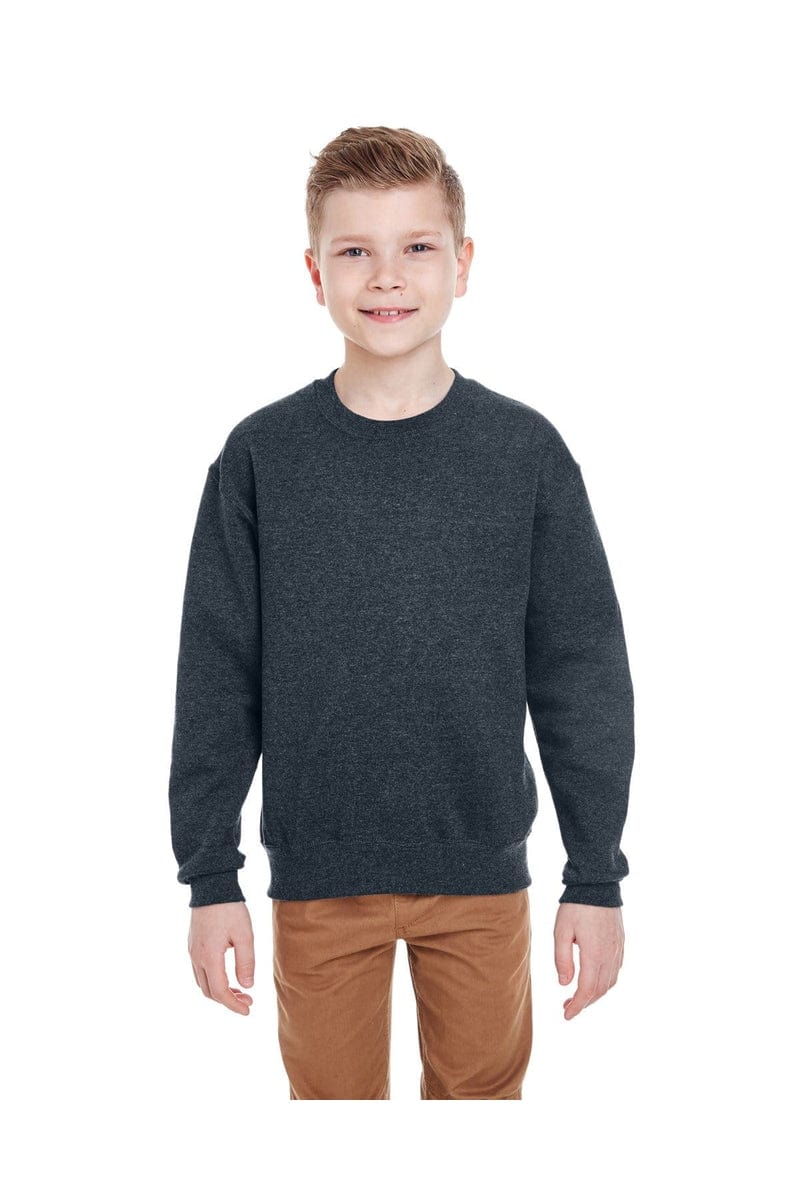 Jerzees 562B Youth 8 oz. NuBlend(r) Fleece Crew in Black Heather