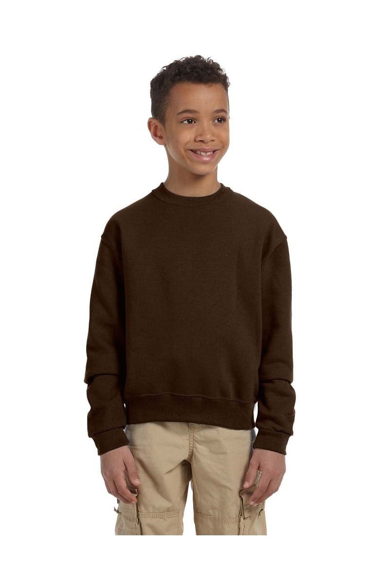 Jerzees 562B Youth 8 oz. NuBlend(r) Fleece Crew in Chocolate