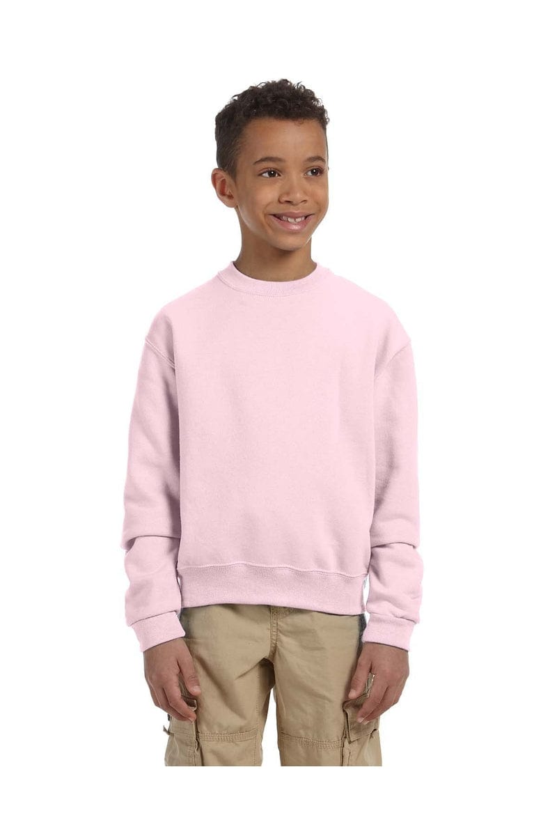 Jerzees 562B Youth 8 oz. NuBlend(r) Fleece Crew in Classic Pink