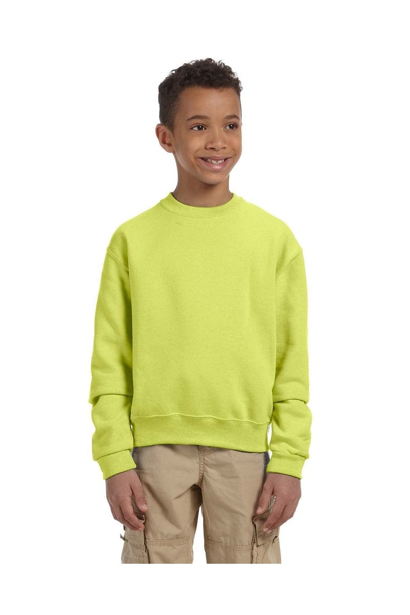 Jerzees 562B Youth 8 oz. NuBlend(r) Fleece Crew in Safety Green