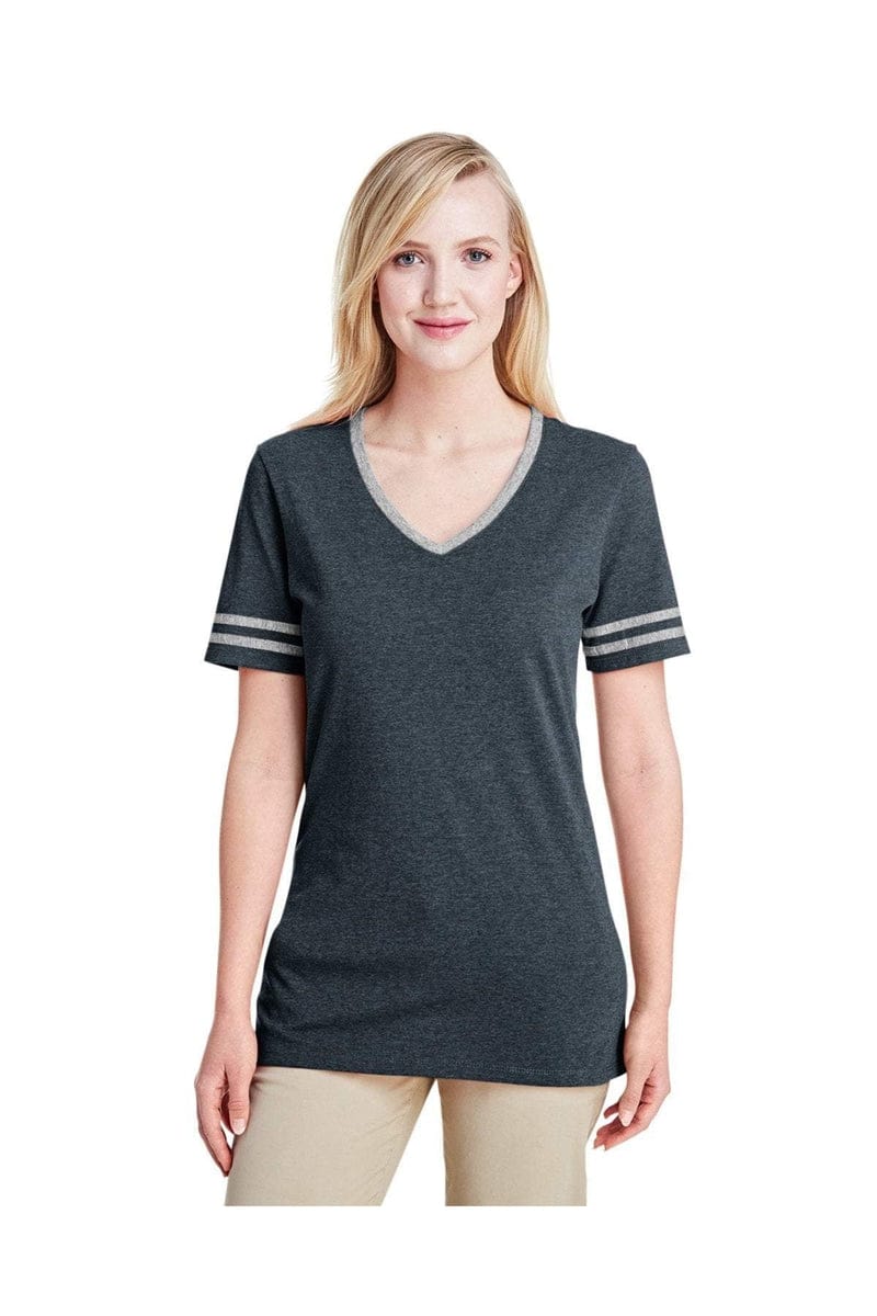 Jerzees 602WVR: Ladies' 4.5 oz. TRI-BLEND Varsity V-Neck T-Shirt
