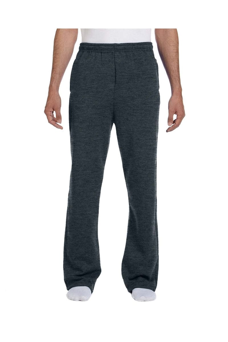 Jerzees 974MP Adult 8 oz. NuBlend(r) Open-Bottom Fleece Sweatpants in Black Heather