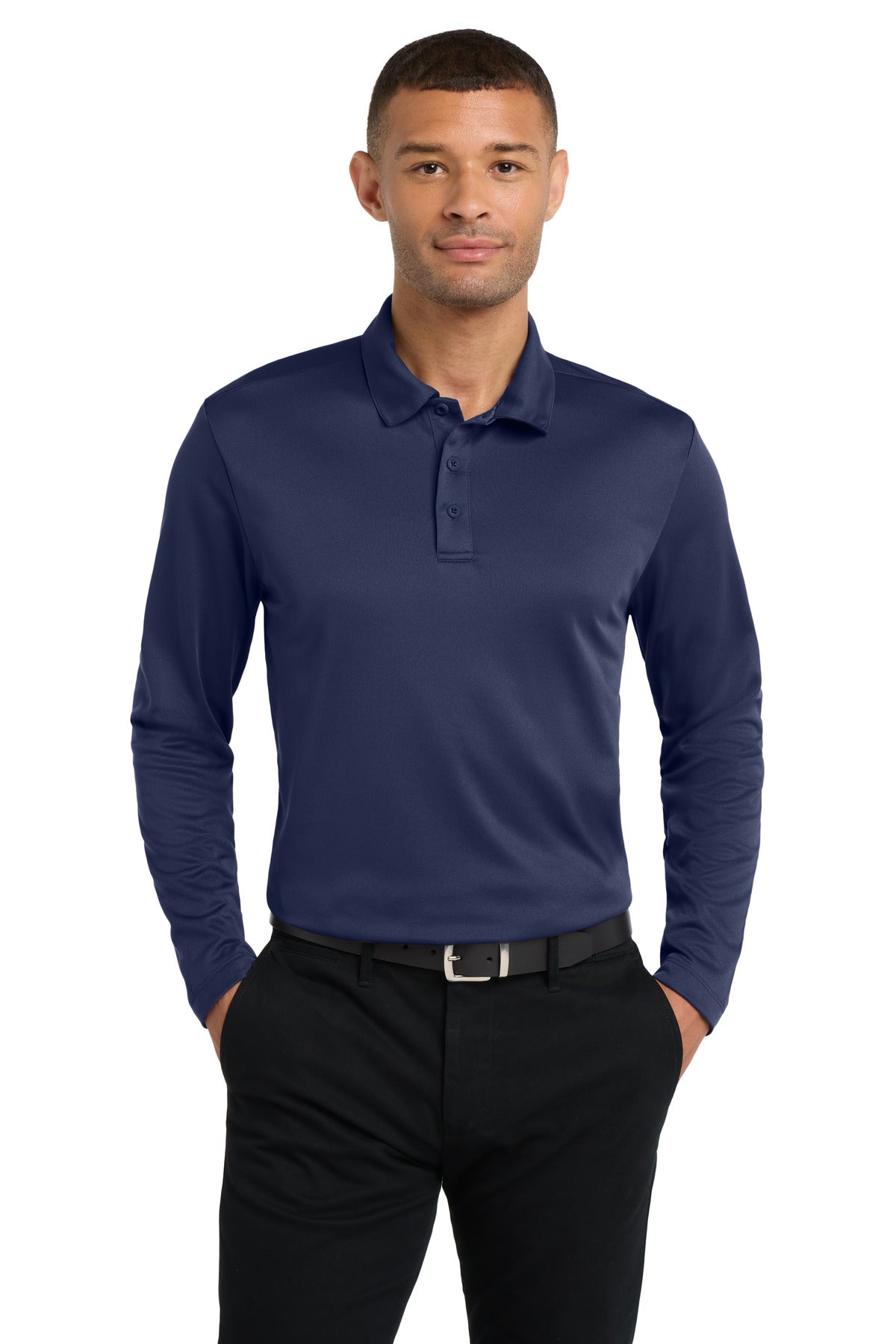 Port Authority Silk Touch Performance Long Sleeve Polo. K540LS