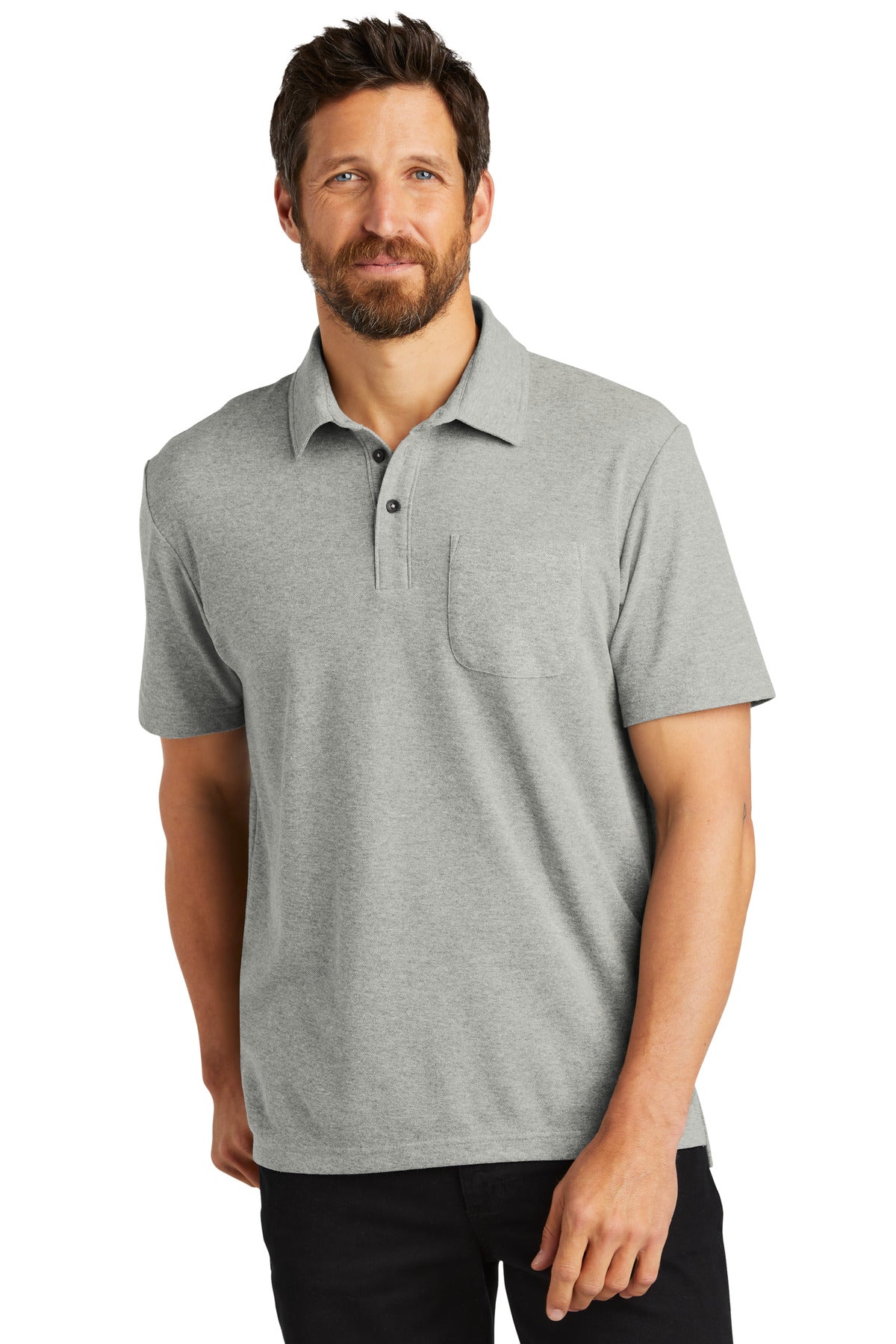 Port Authority K868: C-FREE Cotton Blend Pique Pocket Polo