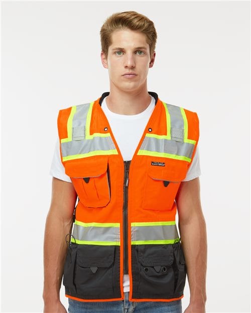 Kishigo S5002-5003 Unisex Premium Black Series Surveyors Vest in 