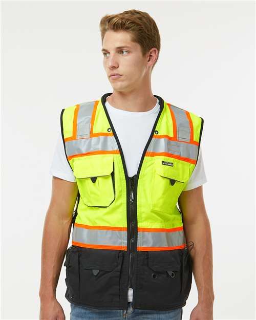 Kishigo S5002-5003 Unisex Premium Black Series Surveyors Vest in 