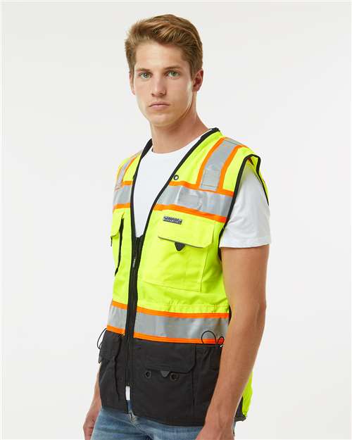 Kishigo S5002-5003 Unisex Premium Black Series Surveyors Vest in 