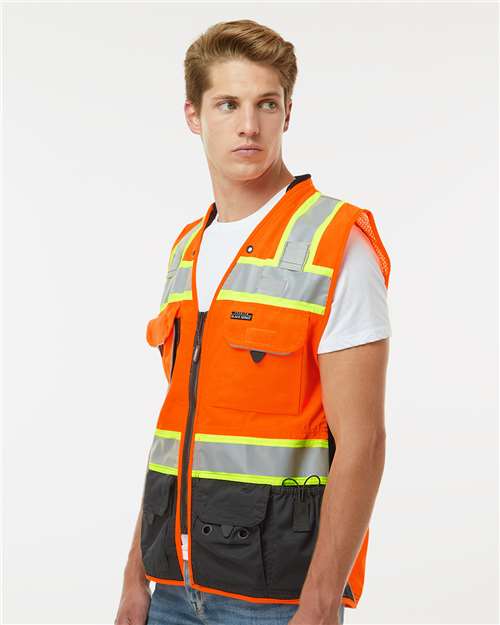 Kishigo S5002-5003 Unisex Premium Black Series Surveyors Vest in 