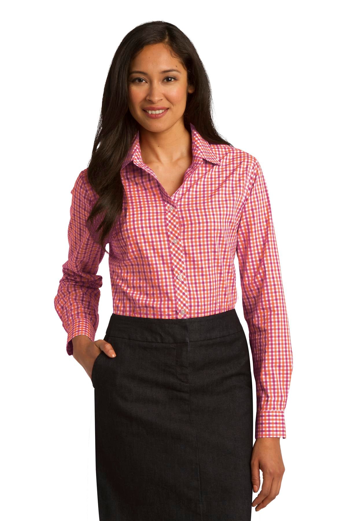 Port Authority ®  Ladies Long Sleeve Gingham Easy Care Shirt. L654