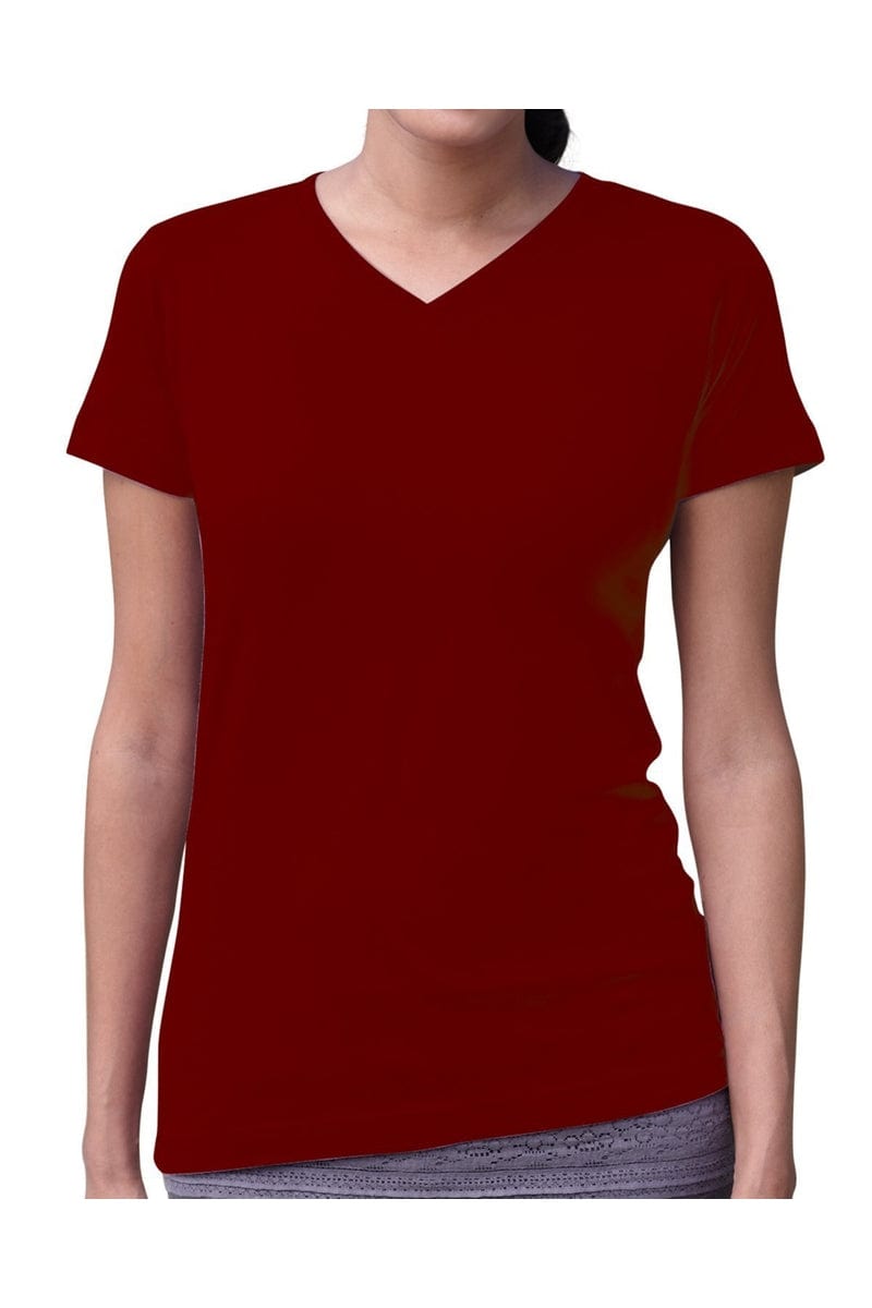 LAT 3507: Ladies' V-Neck Fine Jersey in 