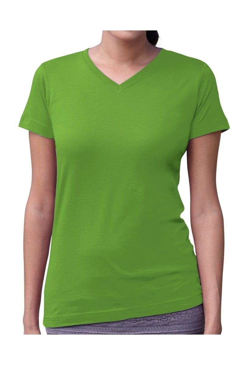 LAT 3507: Ladies' V-Neck Fine Jersey in 