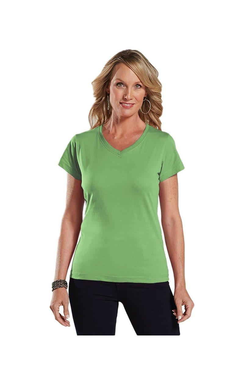 LAT 3507: Ladies' V-Neck Fine Jersey in 