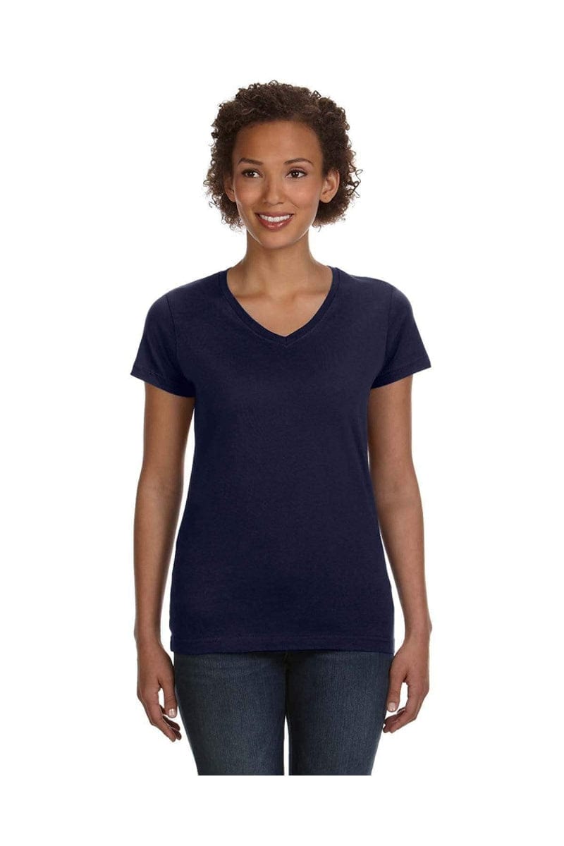 LAT 3507: Ladies' V-Neck Fine Jersey in 