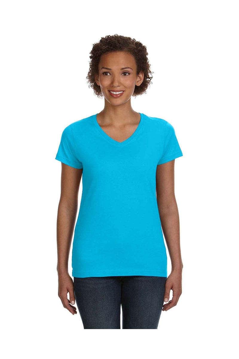 LAT 3507: Ladies' V-Neck Fine Jersey in 