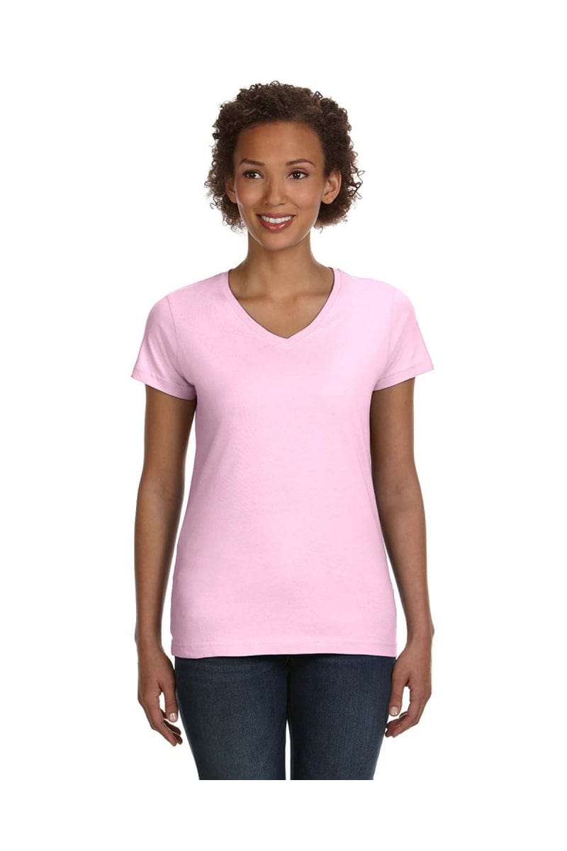 LAT 3507: Ladies' V-Neck Fine Jersey in 