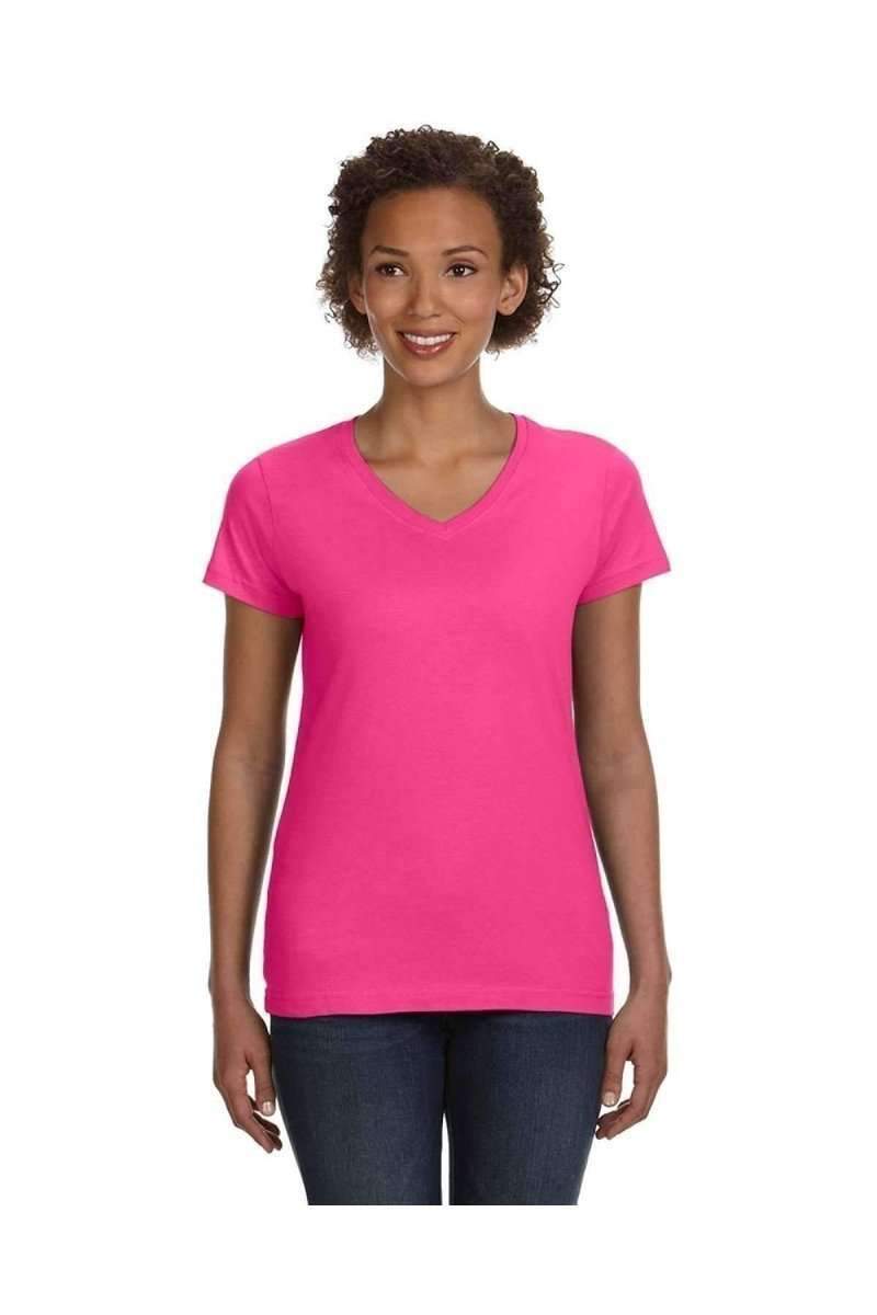 LAT 3507: Ladies' V-Neck Fine Jersey in 