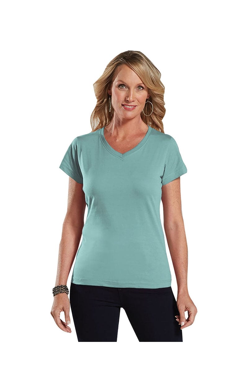 LAT 3507: Ladies' V-Neck Fine Jersey in 