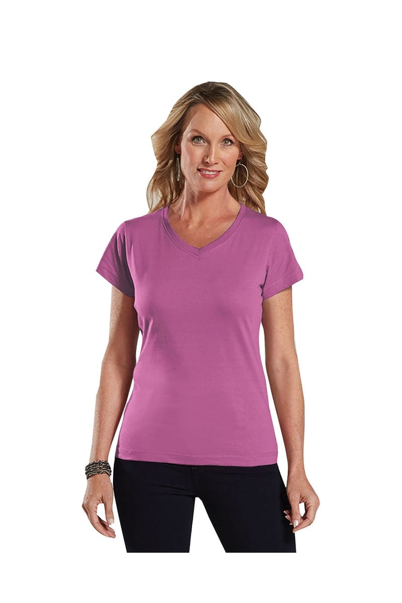 LAT 3507: Ladies' V-Neck Fine Jersey in 
