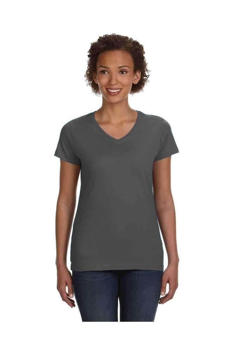 LAT 3507: Ladies' V-Neck Fine Jersey in 