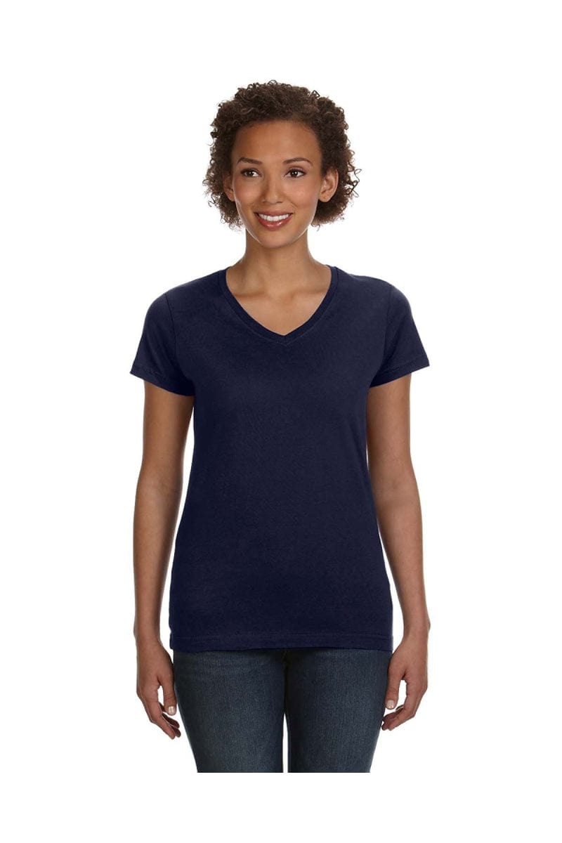 LAT 3507: Ladies' V-Neck Fine Jersey in 