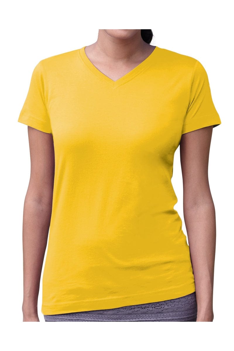LAT 3507: Ladies' V-Neck Fine Jersey in 