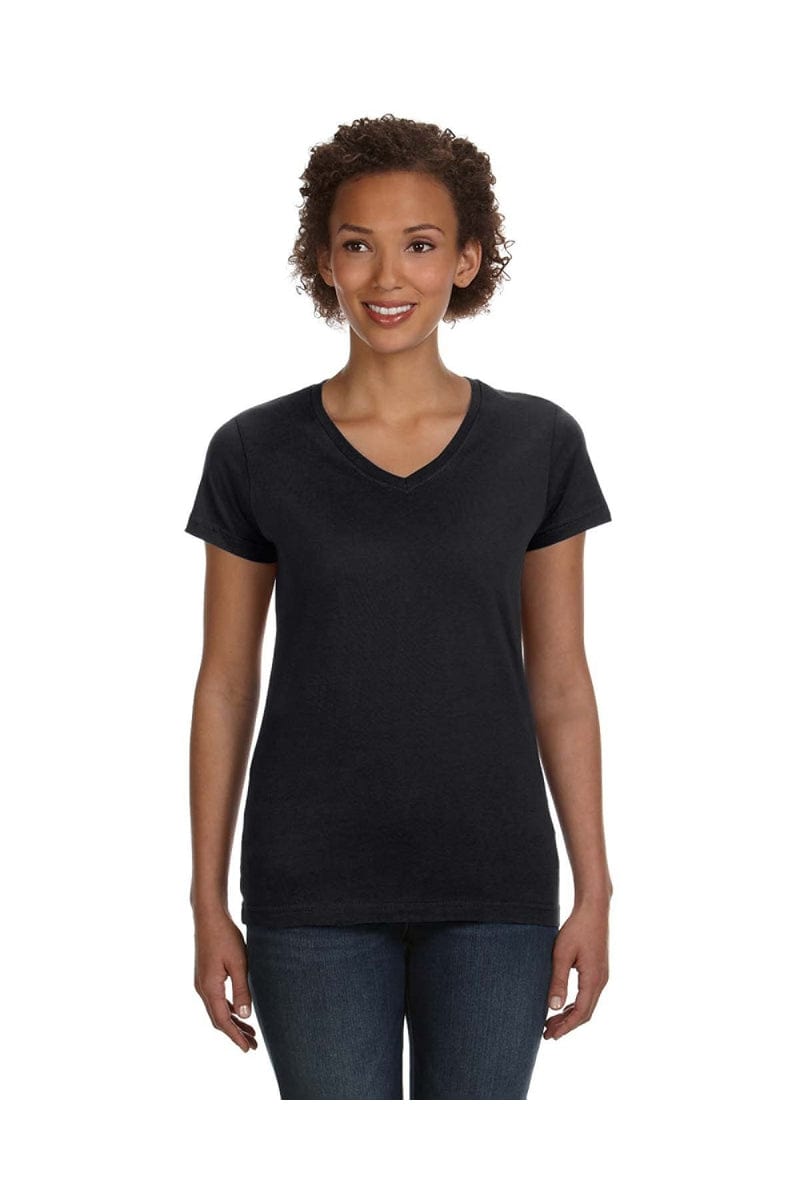 LAT 3507: Ladies' V-Neck Fine Jersey in 