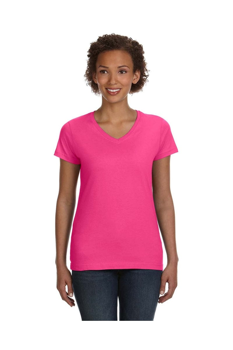 LAT 3507: Ladies' V-Neck Fine Jersey in 