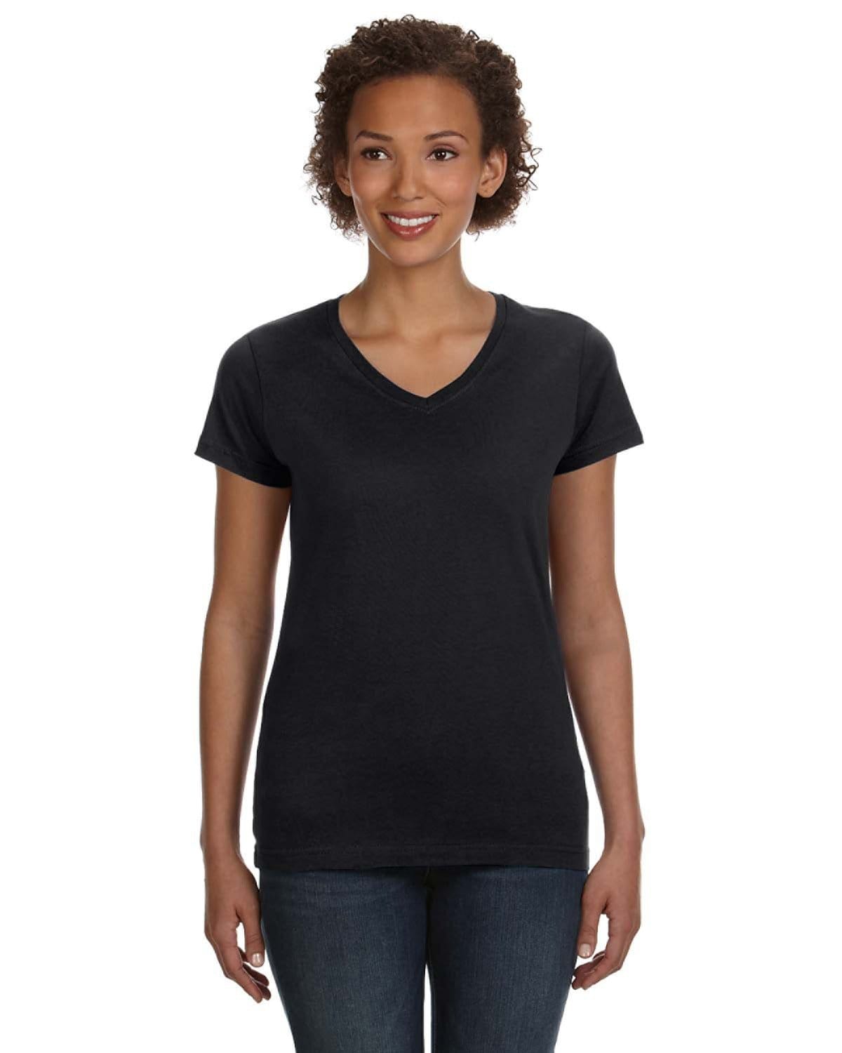 Lat T-Shirts S / Black LAT 3507 Ladies' V-Neck Fine Jersey