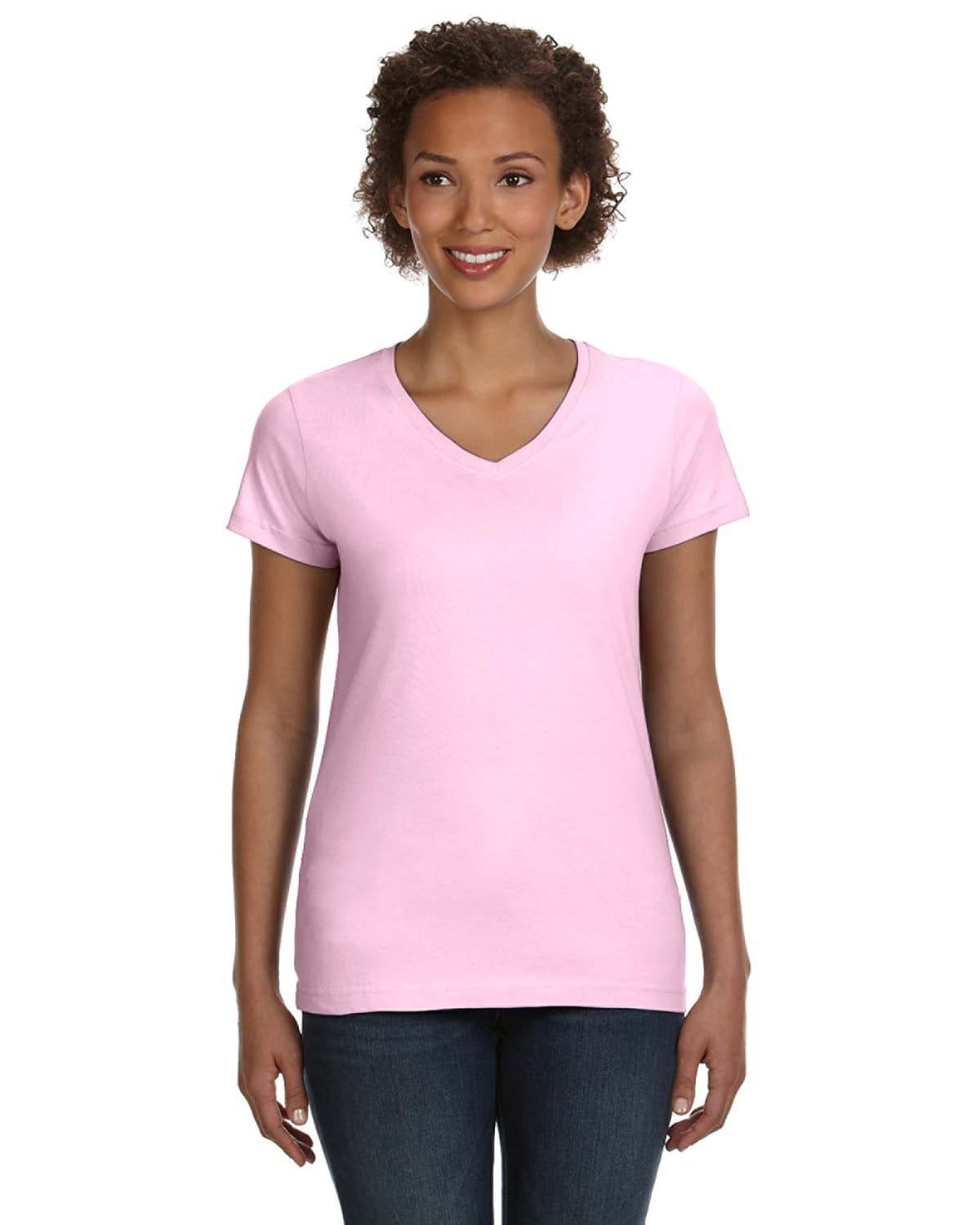 Lat T-Shirts XS / Pink LAT 3507 Ladies' V-Neck Fine Jersey