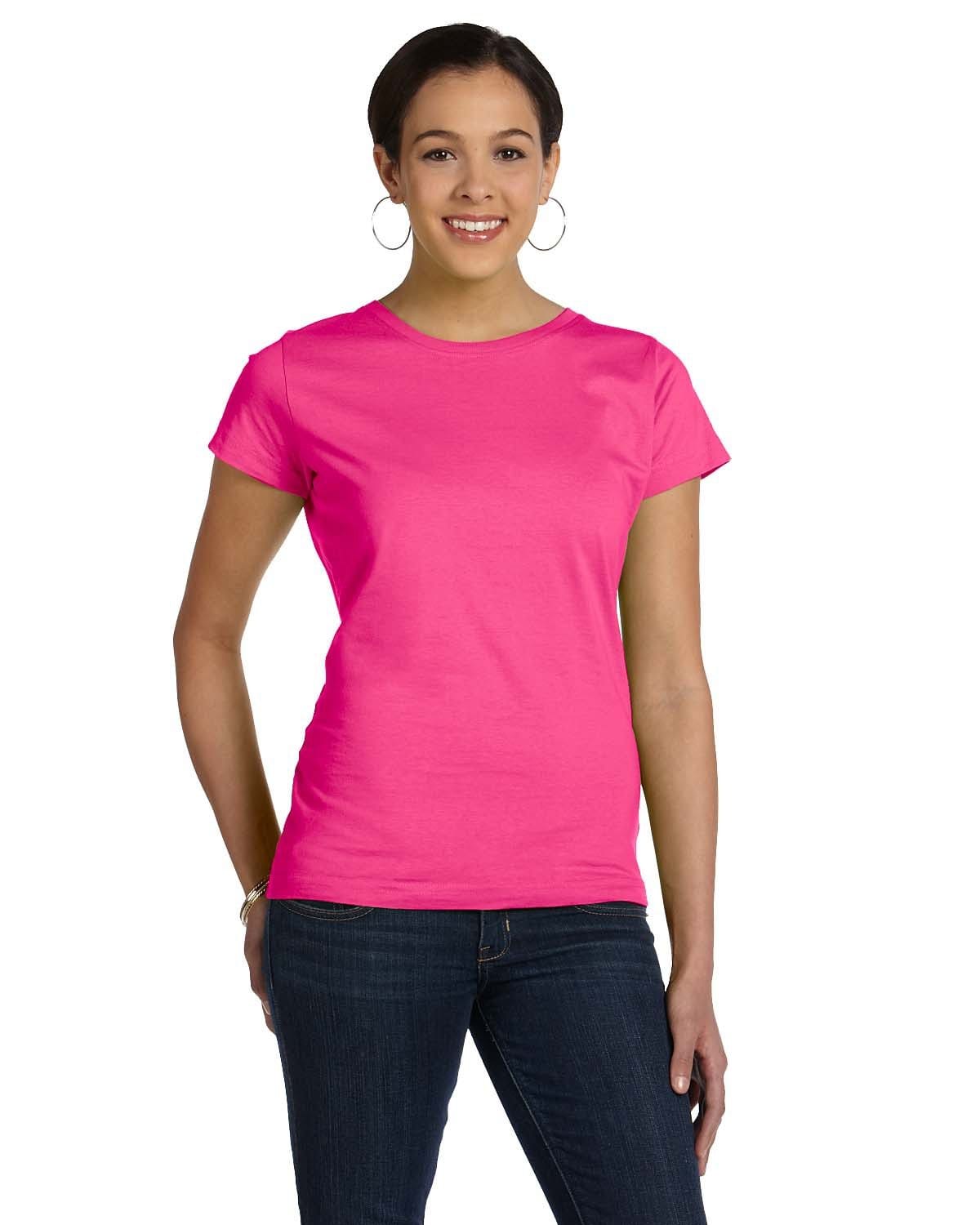 LAT 3516 Ladies' Fine Jersey in Hot Pink