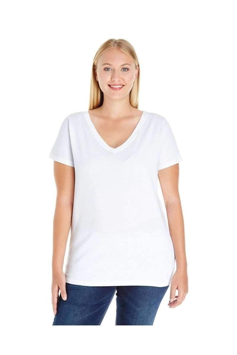 LAT 3807: Ladies' Curvy V-Neck Premium Jersey Wholesale T Shirt