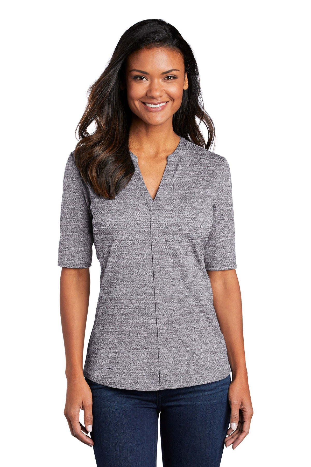 Port Authority  ®  Ladies Stretch Heather Open Neck Top  LK583