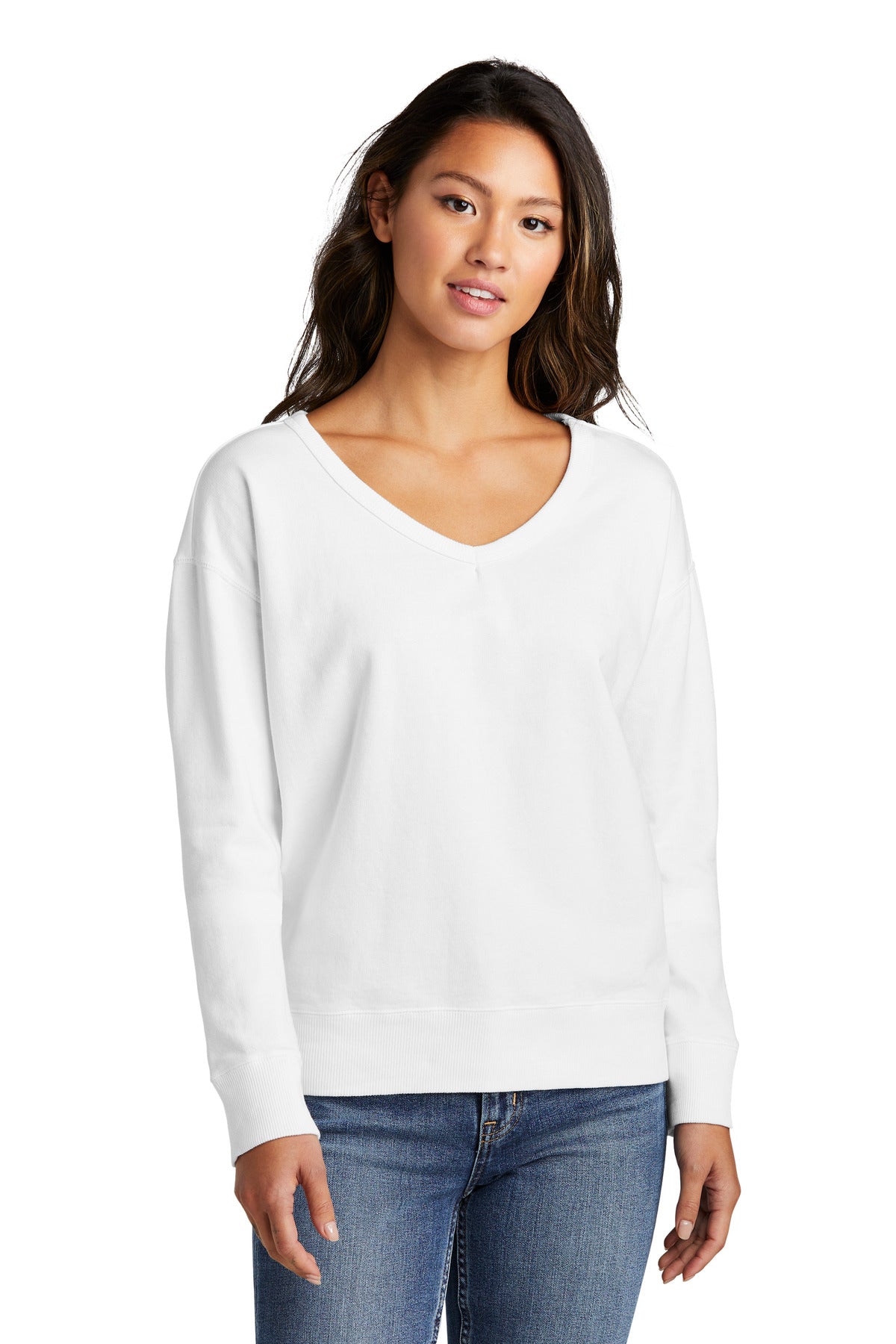 Port & Company LPC098V: Ladies Beach Wash Garment-Dyed V-Neck Sweatshirt