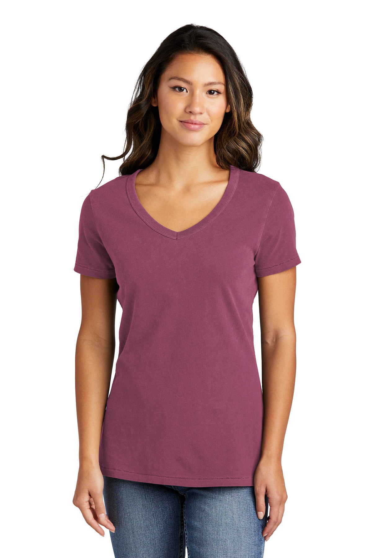 Port & Company LPC099V: Ladies Beach Wash Garment-Dyed V-Neck Tee