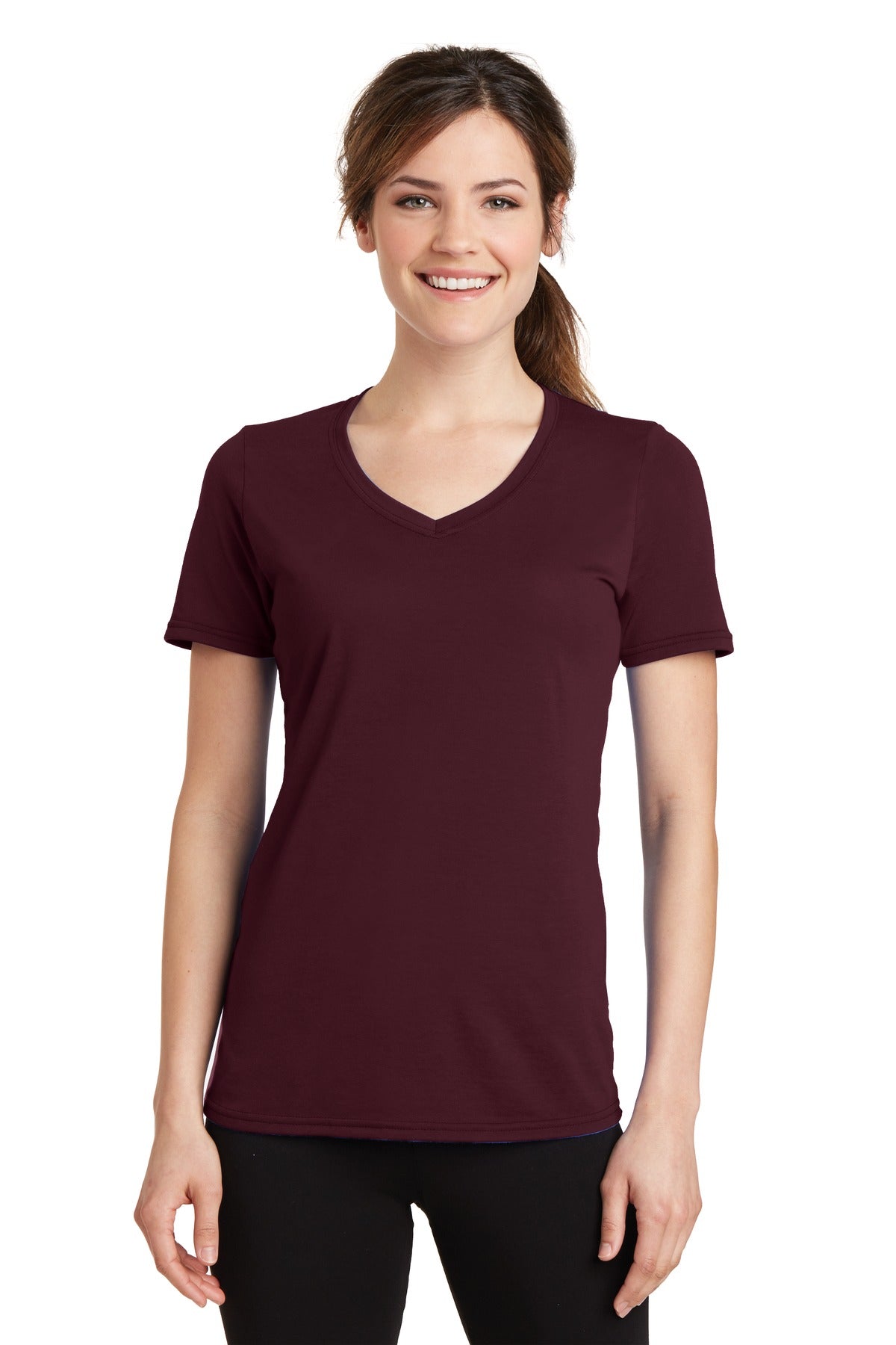 Port & Company ®  Ladies Performance Blend V-Neck Tee. LPC381V